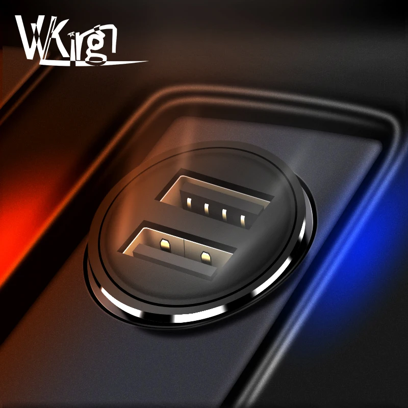 VVKing Мини Автомобильное зарядное устройство 3A Max Dual USB Смарт Зарядка для iPhone samsung Xiaomi huawei телефон 2 порта USB Автомобильное зарядное устройство адаптер