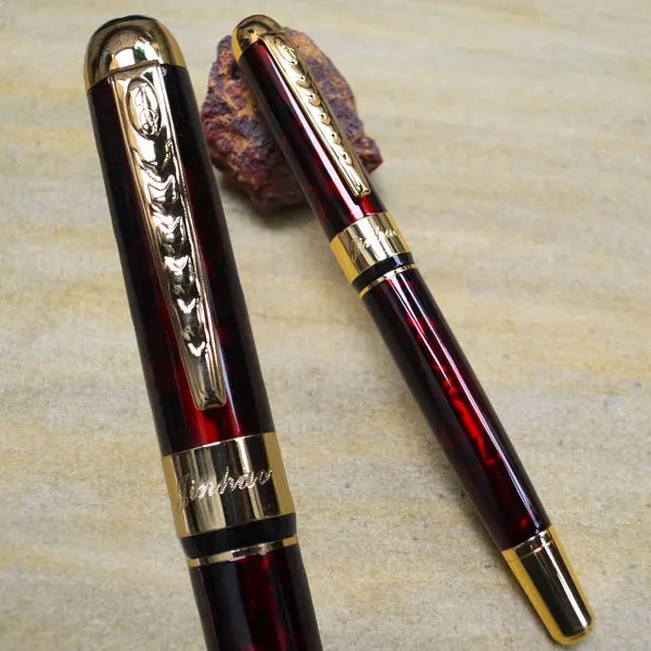 JINHAO 250 винная и золотая ручка среднего размера с черными точками офисная деловая