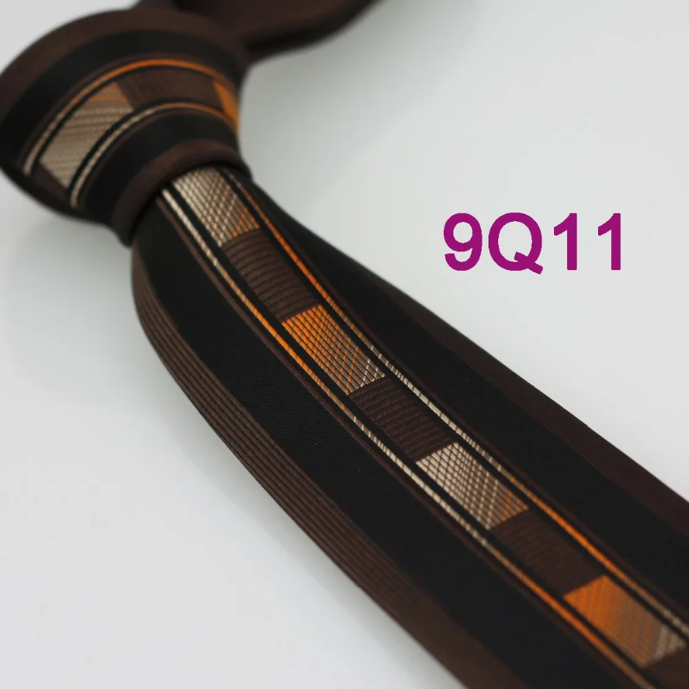 YIBEI Coachella модные галстуки узкие коричневые серебристые и оранжевые в