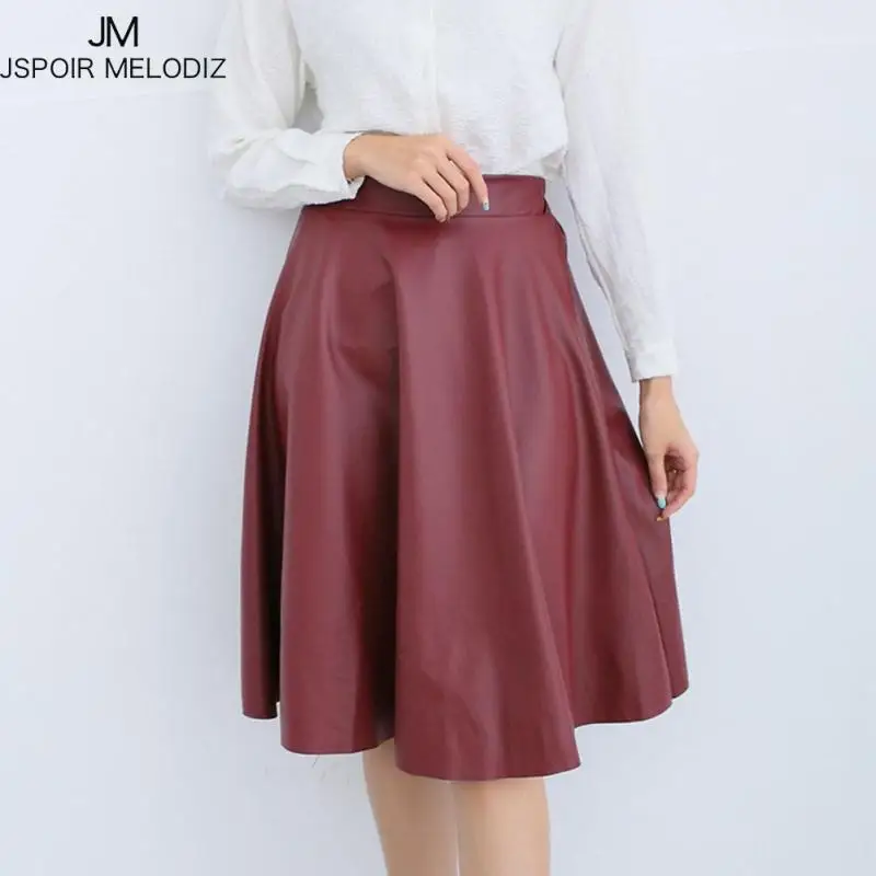 Модные Дамские туфли из PU искусственной кожи юбка 2017 Мода Extender Высокая Талия