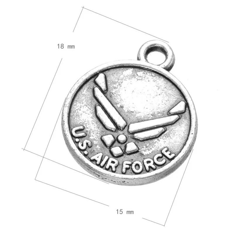 Цинковый сплав античный посеребренный значок ВВС США амулеты 18*15 мм 200 шт. CHF039|badge