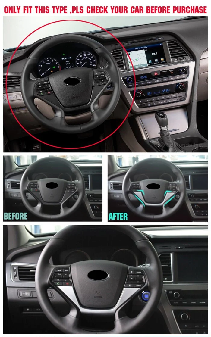 Для hyundai SONATA интимные Аксессуары FIT LF CHROME руля рулевая панель Крышка отделка значок вставить акцент