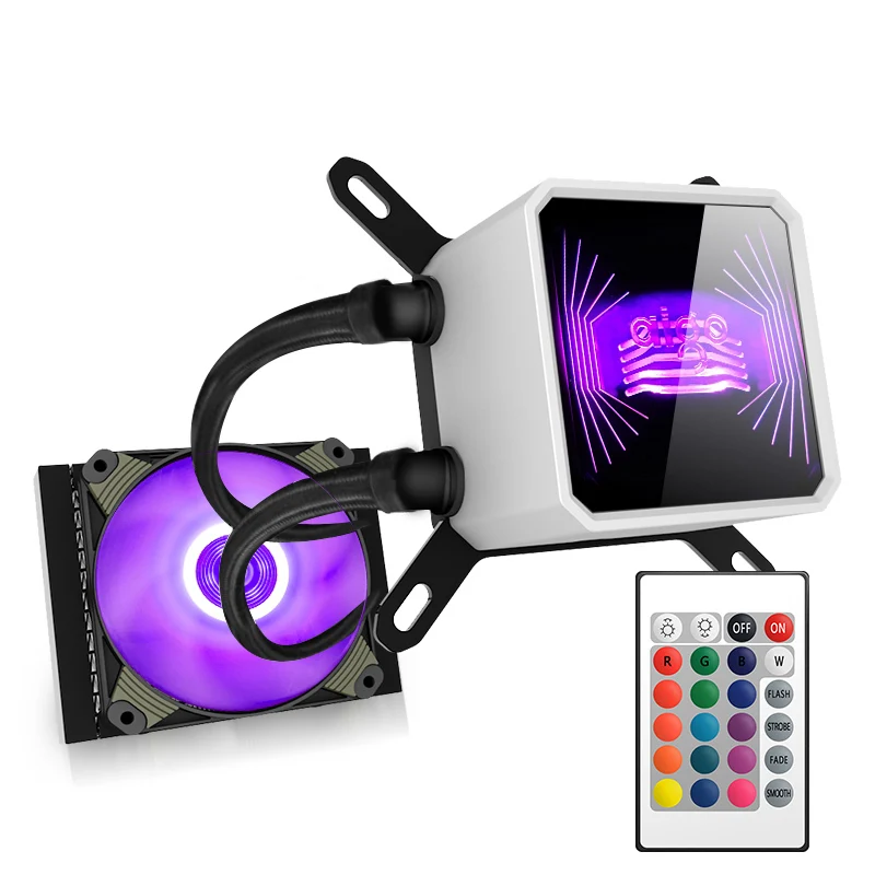T120 Aigo радиатор водяного охлаждения процессора RGB Жидкий чехол для компьютера кулер cpu тихий 3Pin кулер водяного охлаждения LGA 775/115x/AM2/AM3/AM4 - Цвет лезвия: T120