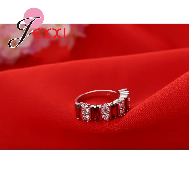 Женское кольцо из серебра 925 пробы с красным фианитом|ring sleeve|silver spinner rings menring silver