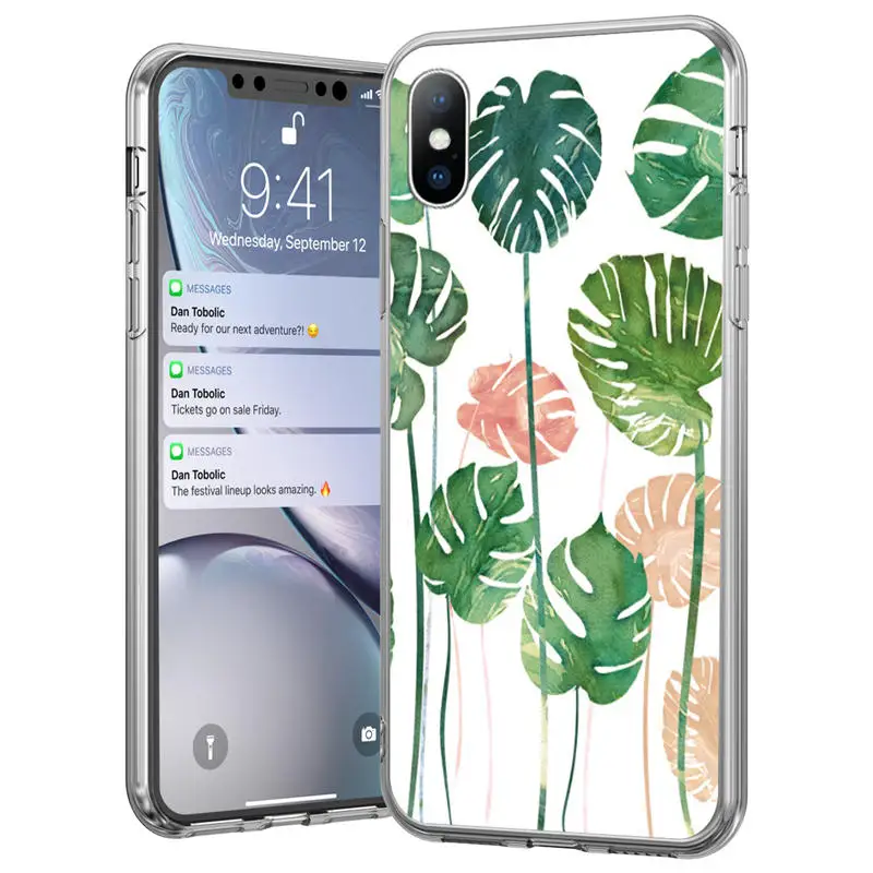 6115 Ottwn летний рисунок банановых листьев чехол для телефона для iPhone 11X7 8, 6, 6 S, Plus, XS XR XS Макс 5 5S SE Ретро листья чехол-накладка на заднюю панель из силикона и мягкого ТПУ с крышкой - Цвет: 6115