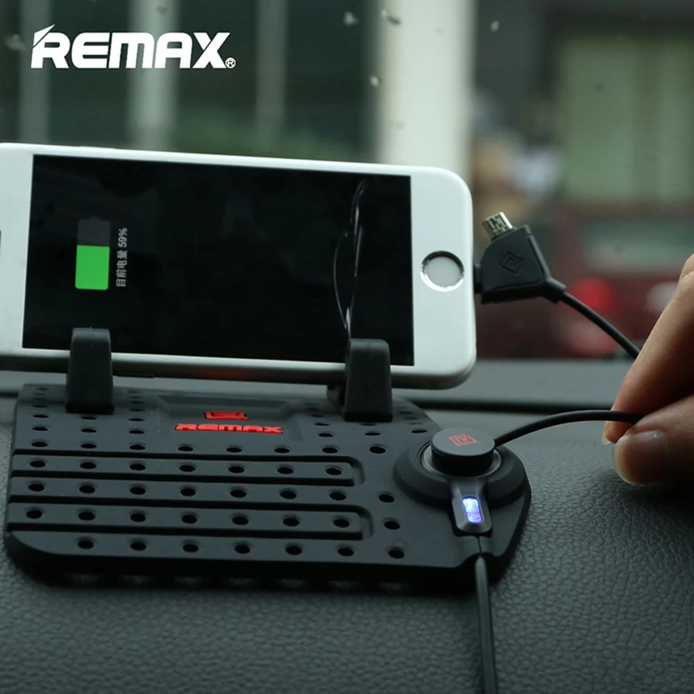 Remax 2 in 1 USB Car Charger Adjustable Mobile Phone Car-charger holder for iPhone 7 Samsung Xiaomi Charging adapter | Электроника