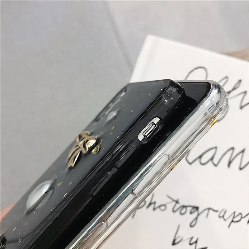 3D стерео жемчужный чехол на телефон с завязкой бантиком для iPhone XR XS Max X Coque 8 7 6 S Plus