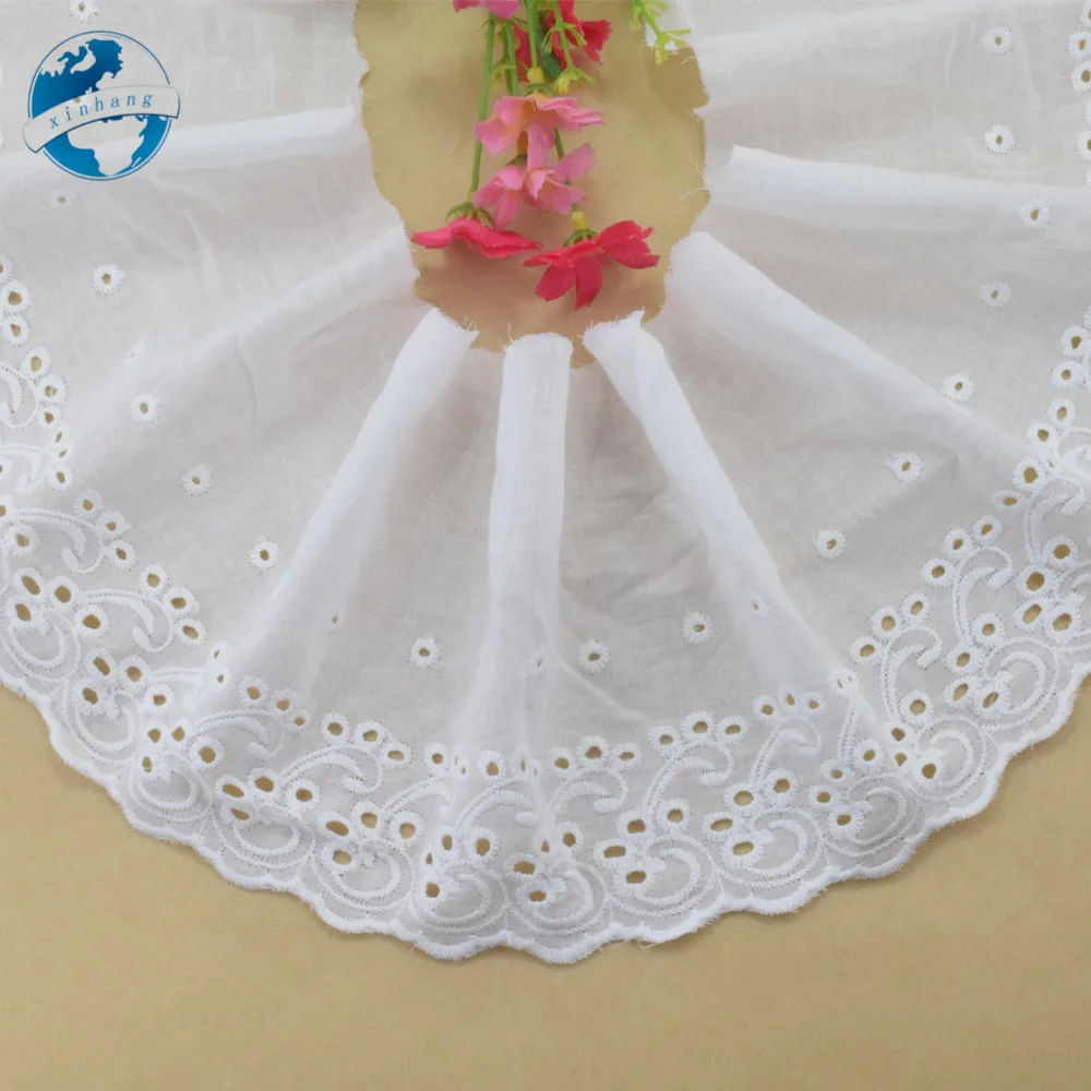 

10yard 15cm wide 100% Cotton embroid lace sewing ribbon guipure trim wedding lace DIY Garment Accessories african doll lace#3921