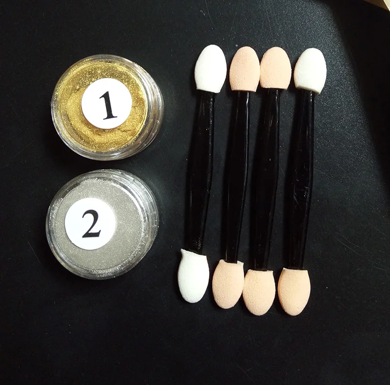 Зеркальная хромированная пудра для ногтей с эффектом металлик и серебро