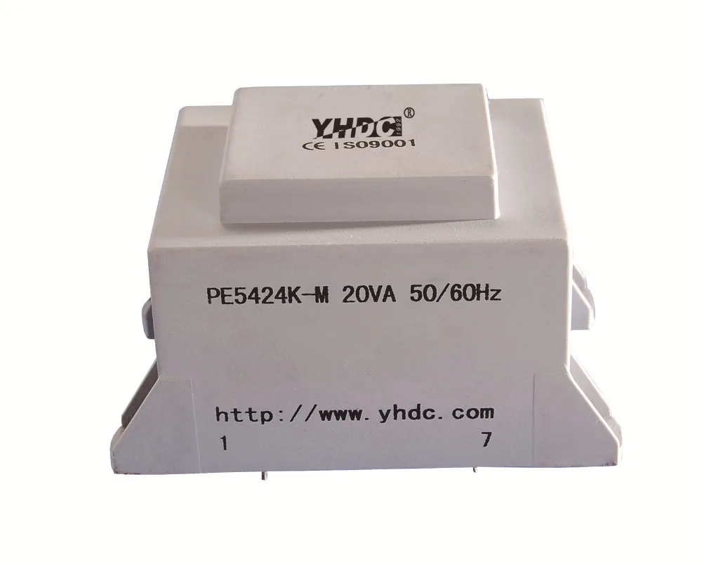 YHDC PE5424K-M мощность 20VA вход 230V Выход 2*12V Инкапсулированный трансформатор PCB