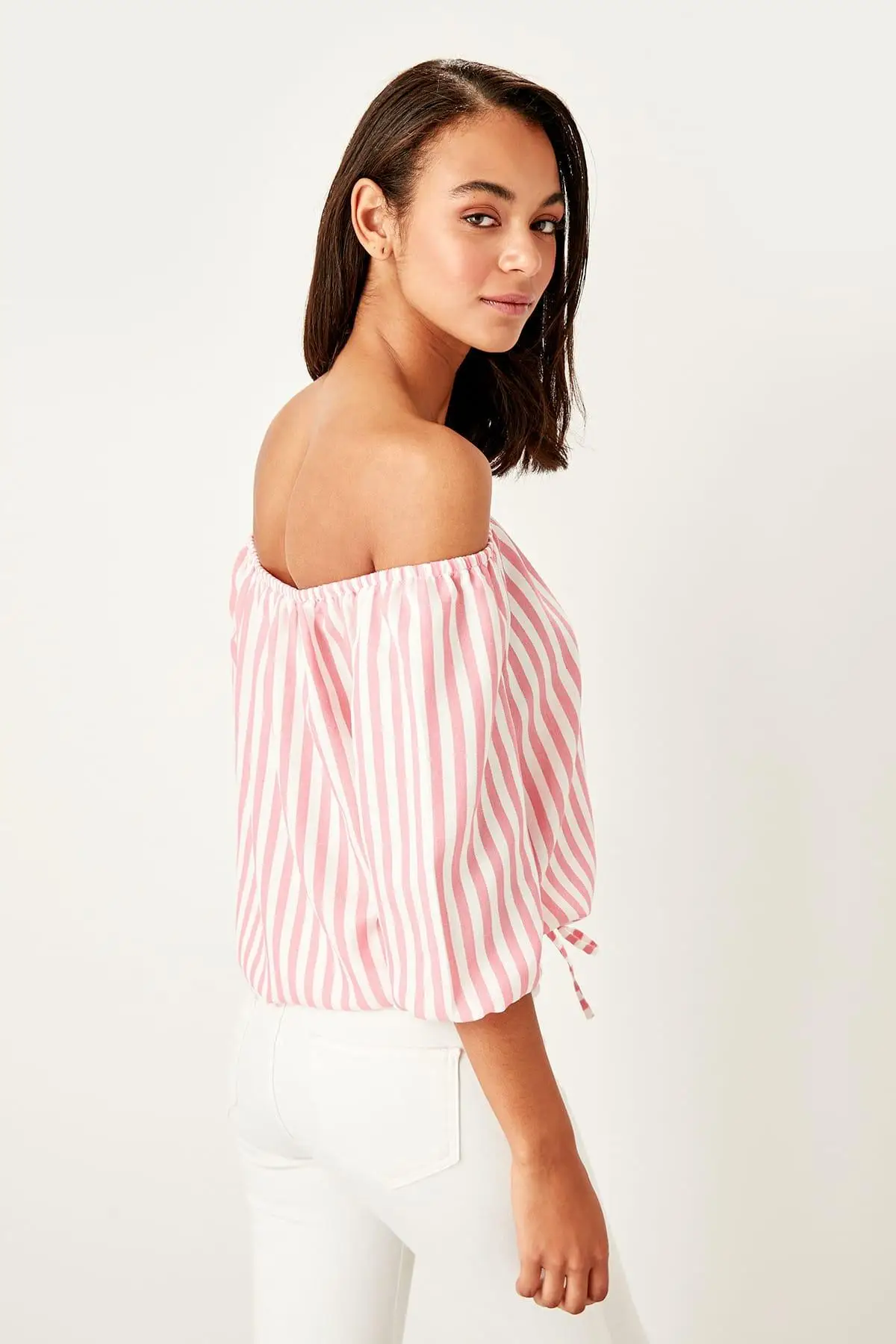 Trendyol розовый шнуровки detayli Bluz TWOSS19ST0225 |
