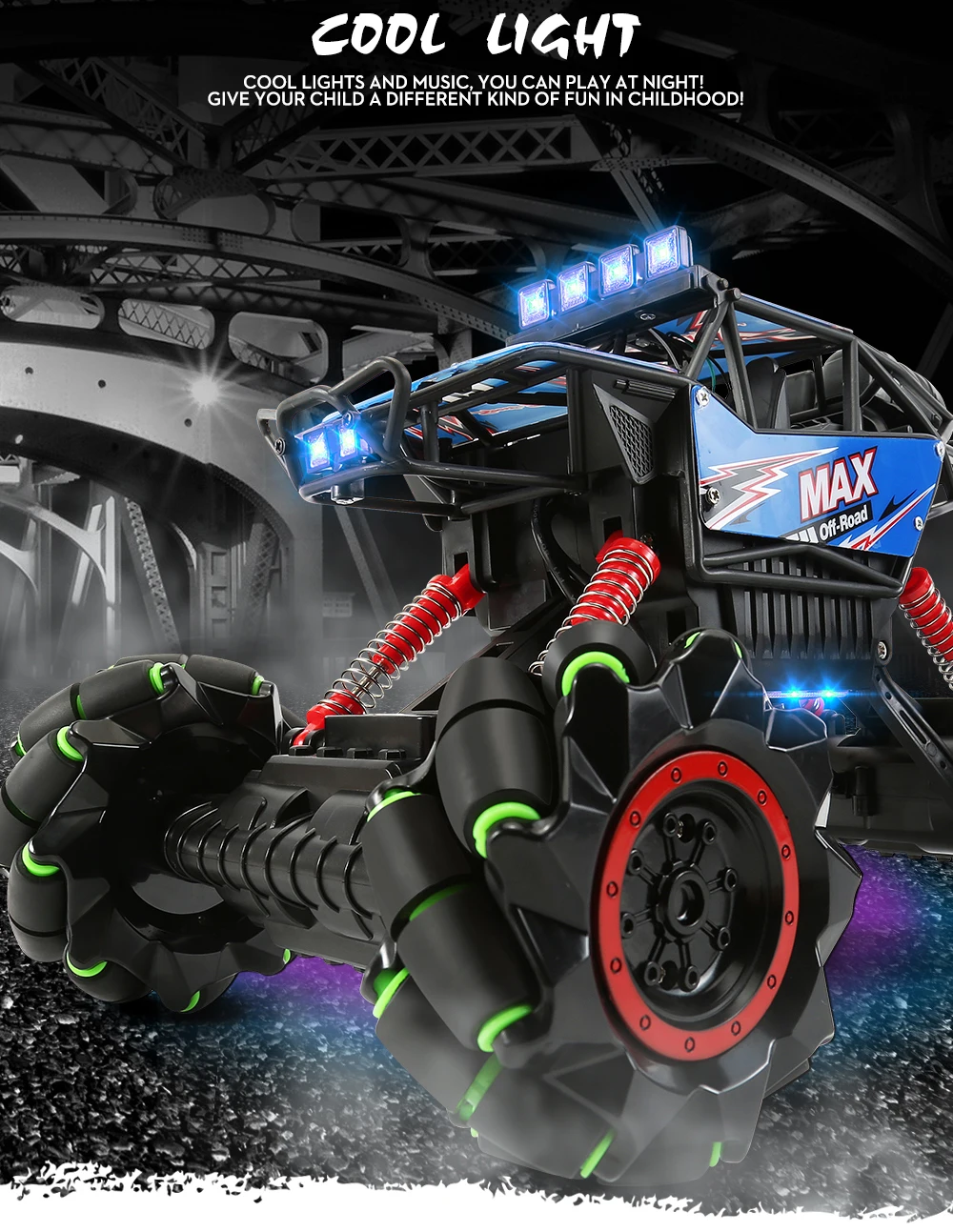 2,4G 4WD автомобиль с дистанционным управлением 360 трюк RC грузовик 35 минут игры RC Дрифт автомобиль голова светодиодный свет крутой танец