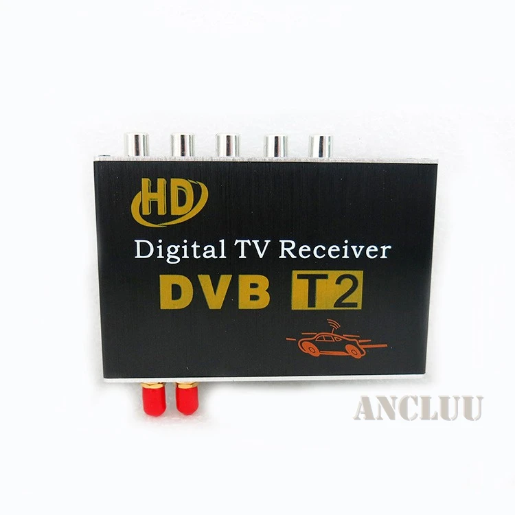 Двойной 2 антенны автомобиля DVB T2 мобильный цифровой ТВ коробка Внешний USB