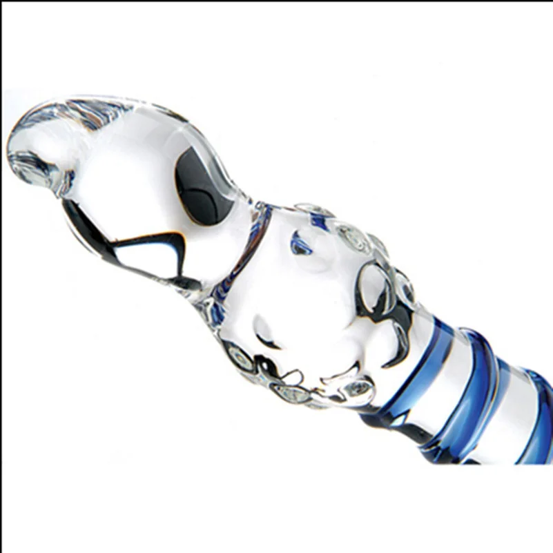 Огромная стеклянная Анальная пробка синяя большая трубка фаллоимитатор