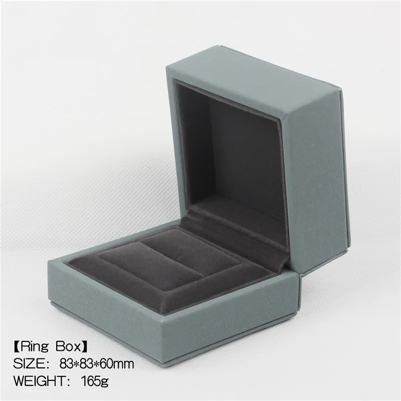 Cyan ring box Коробки бежевого, коричневого и небесно-голубого цвета с бархатной подкладкой высокого качества - Цвет: Cyan ring box