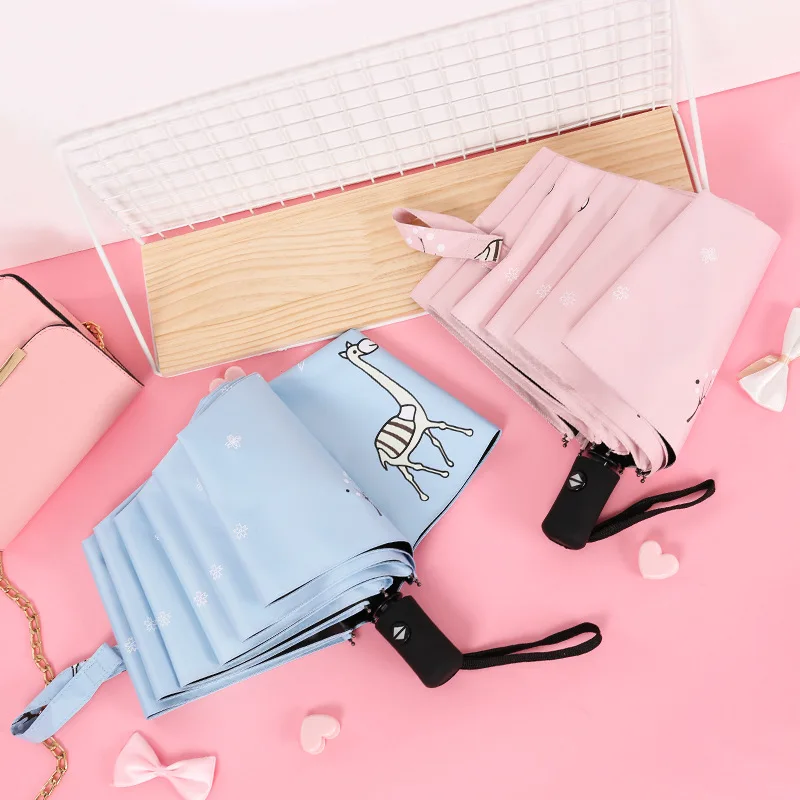 Детский автоматический зонт от дождя женский Миниатюрный Складной Зонт милый