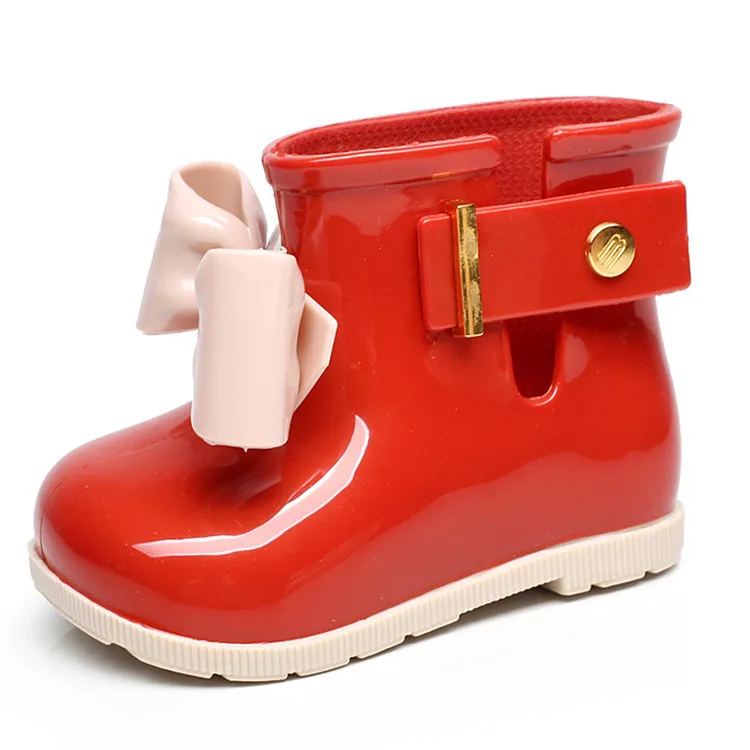 Girl Boots Baby Kids Rain baby girls Warm Beauty Bow Rainboots Fashion Rubber Shoes Toddler Jelly shoes | Детская одежда и обувь