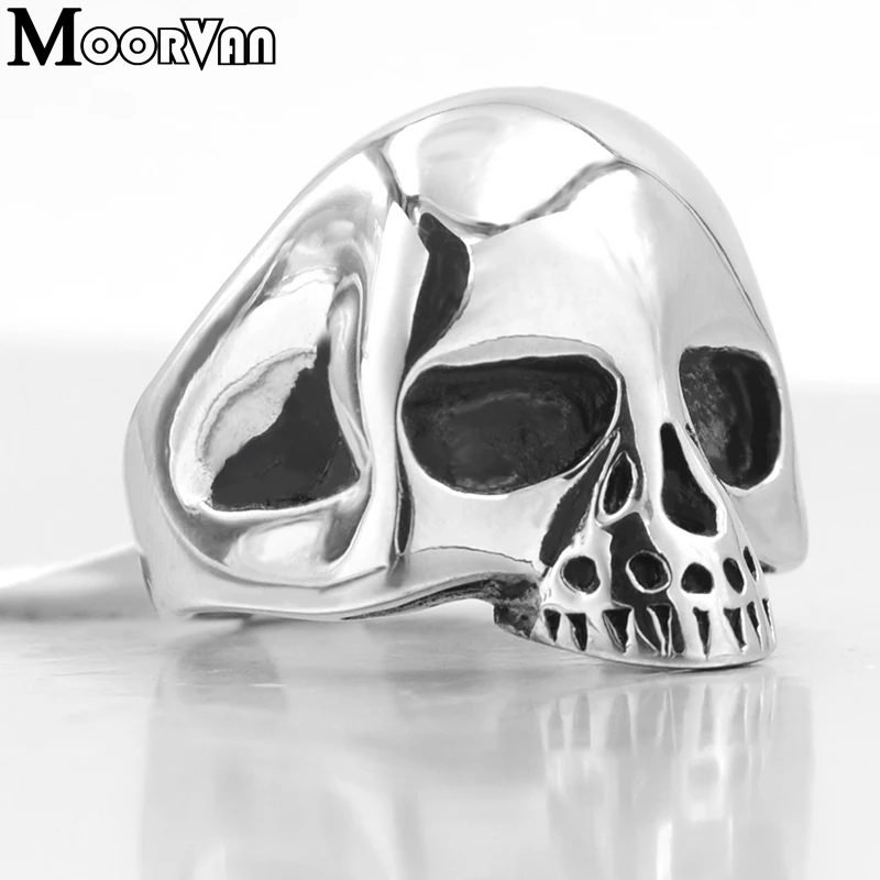 Кольцо с черепом Moorvan biker аксессуары из нержавеющей стали для мужвечерние