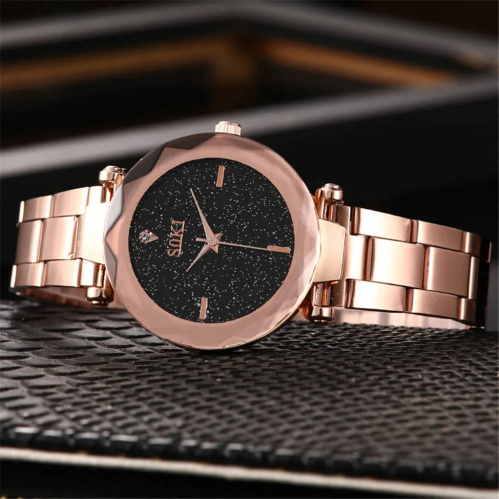 Новинка 2019 женские золотистые черные роскошные модные повседневные часы из