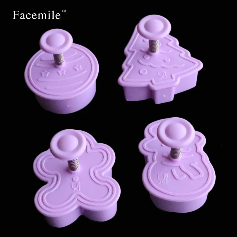 Рождественский/Снеговик/дерево Печенье Торт Шоколад Плунжер резак помадка