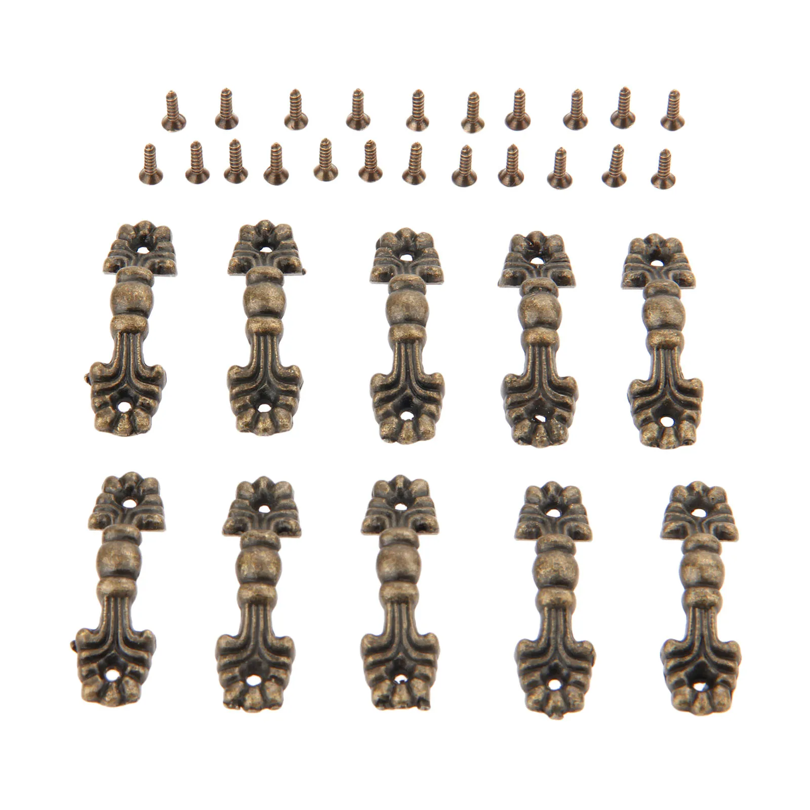 

10Pcs 42x12mm Antique Furniture Handles Jewelry Wooden Box Cabinet Knobs and Handles Kitchen Drawer Cupboard Pull Handles Grip