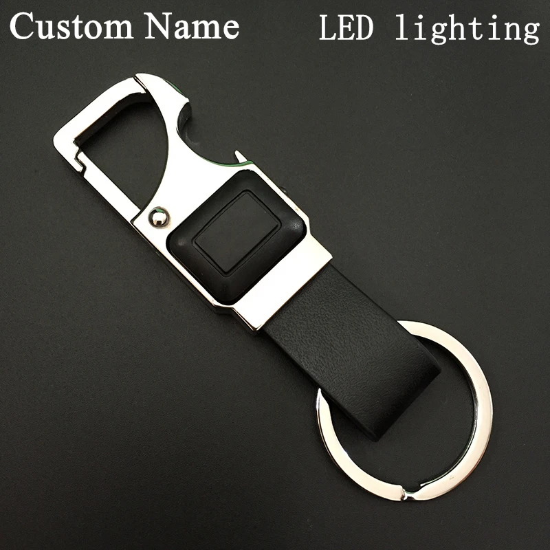 Пользовательские надписи для мужчин кожаный брелок металлический автомобильный