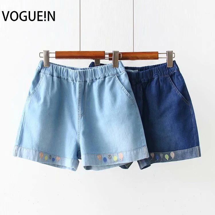 VOGUEIN New Womens Summer Ballon Embroidered Pockets Denim Jeans Short Pants Shorts Wholesale | Женская одежда