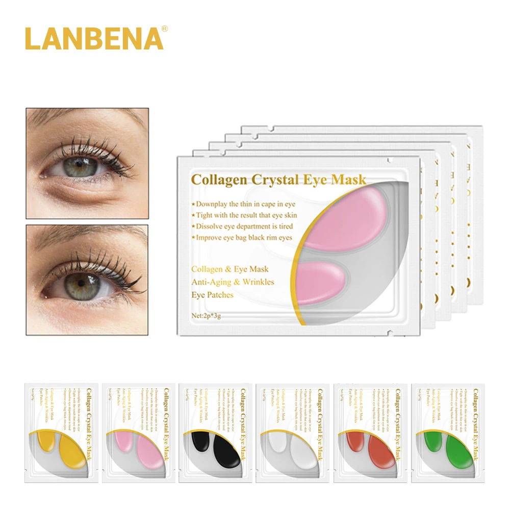 Lanbena 1 шт. 2 пары 24 к Золотая кристальная коллагеновая маска для глаз патчи темный