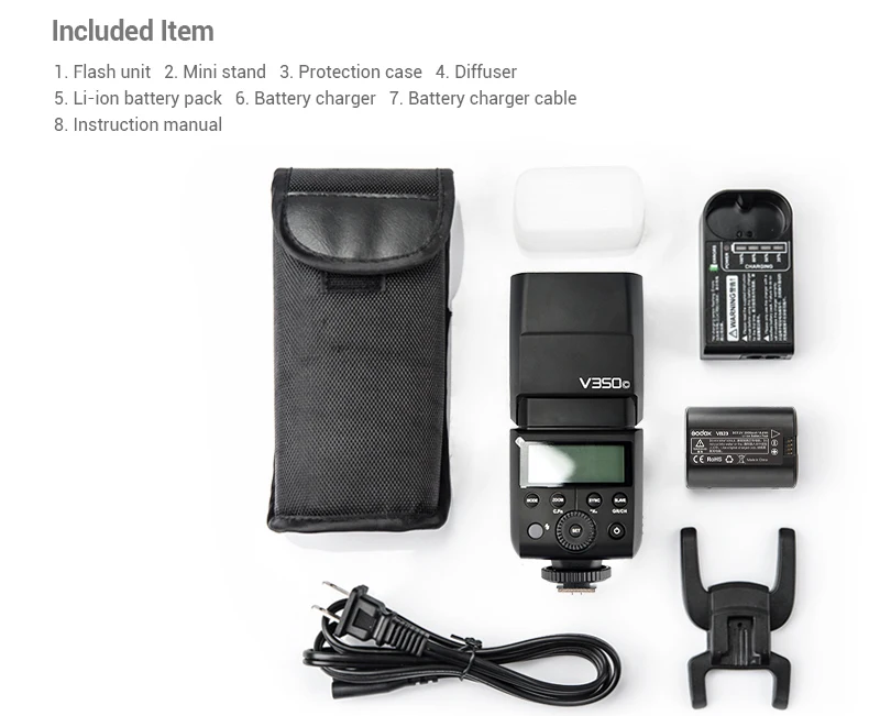 Godox V350C ttl HSS 1/8000 s GN36 0,1~ 1,7 s переработанная камера Speedlite вспышка Встроенная литиевая батарея с X1T-C триггером для Canon