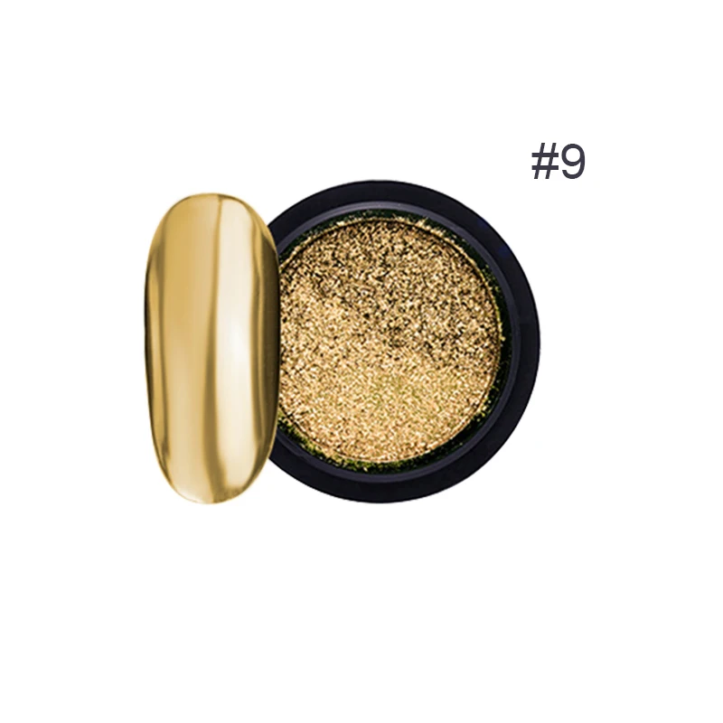 Mirror Powder 9 Зеркальный блеск для ногтей, порошок, металлический цвет, дизайн ногтей, хромированный пигмент, пылезащитный декор, голографический порошок для ногтей, маникюр, УФ-гель, сделай сам - Цвет: Mirror Powder 9