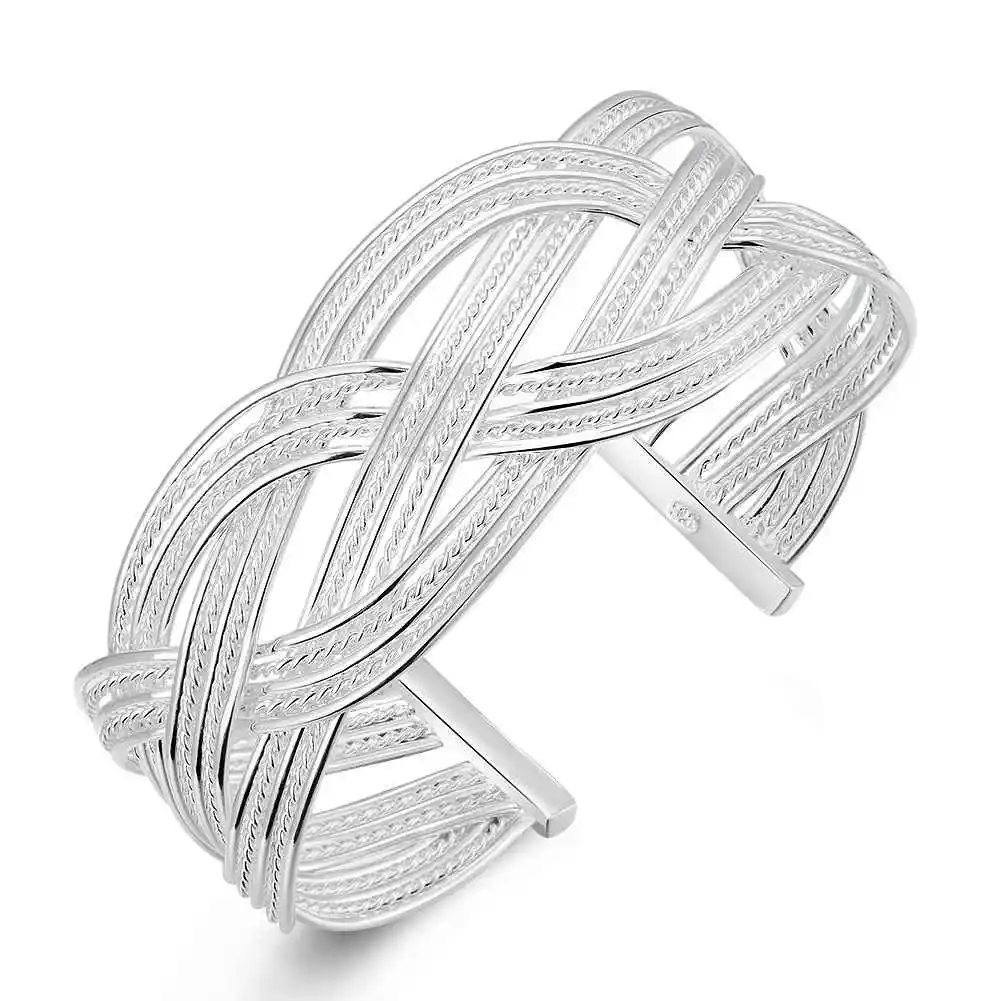 Горячая продажа плавающие покрытые серебром Подвески pulseras большие плетеные hombre