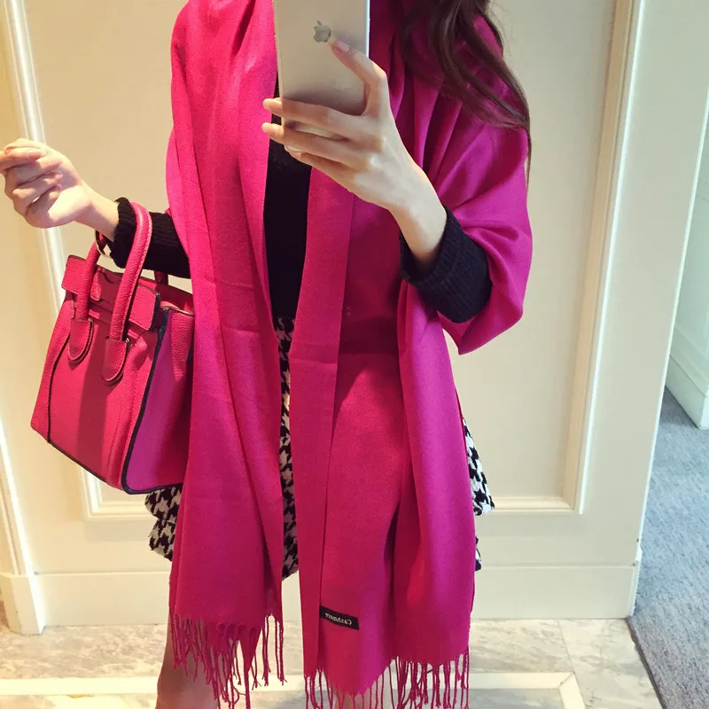 Шарф и шали из чистого кашемира для женщин модные теплые зимние Пашмина 190*65 см