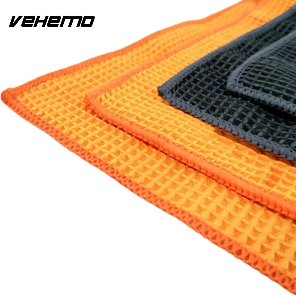 Vehemo 40x40 см полотенце из микрофибры мягкое моющее для автомобиля сотовые тканые