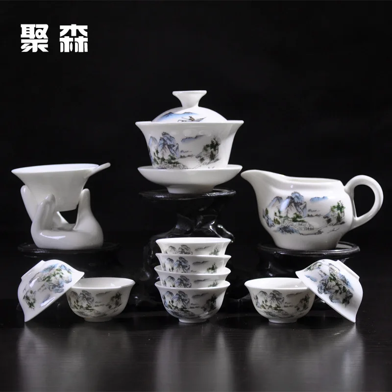 Керамический чайный сервиз подарочный набор из 12 предметов специальное