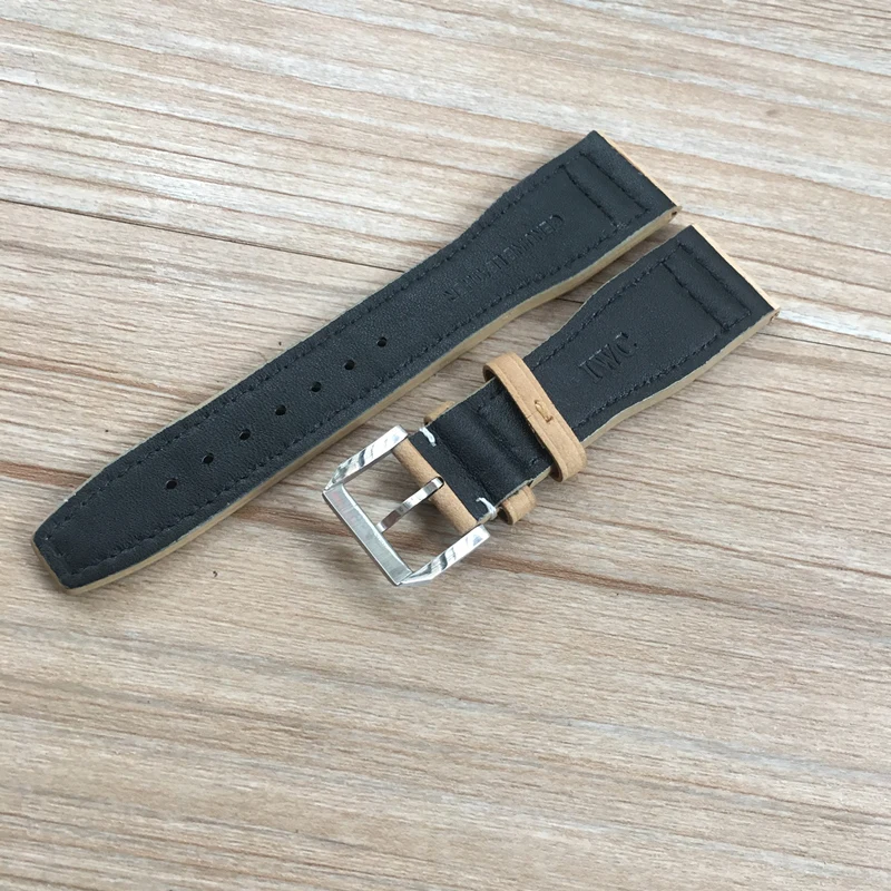 22mm Brown Black Men Mate Genuine Leather Watchband Strap High Quality Wristband Belt Bracelet for IWC Portugal Pilot Bracelet
