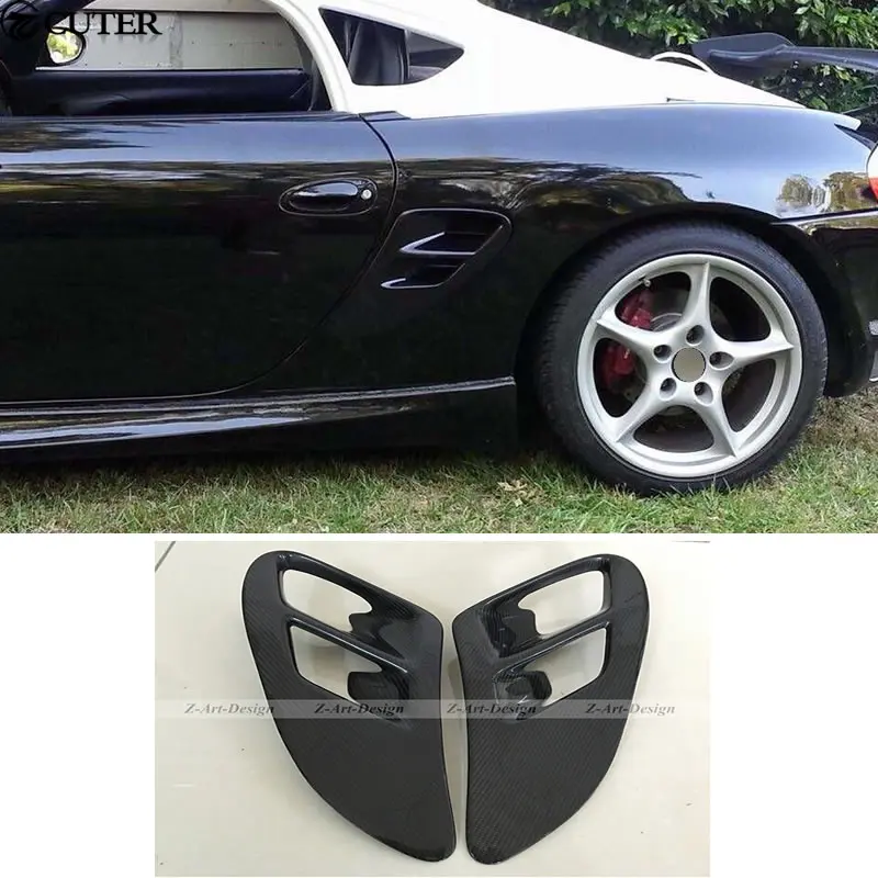 Углеродное волокно боковые вентиляционные отверстия для Porsche boxster 986 модификация автомобиля тела Наборы и вырезами по бокам-в-берите