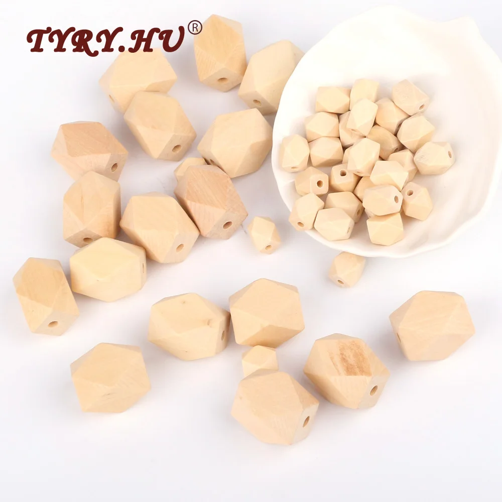 

Бусины TYRY.HU, 13/27 мм, натуральные длинные шестигранные деревянные, 50 шт., нетоксичные жевательные бусины, деревянные прорезыватели, товары для...