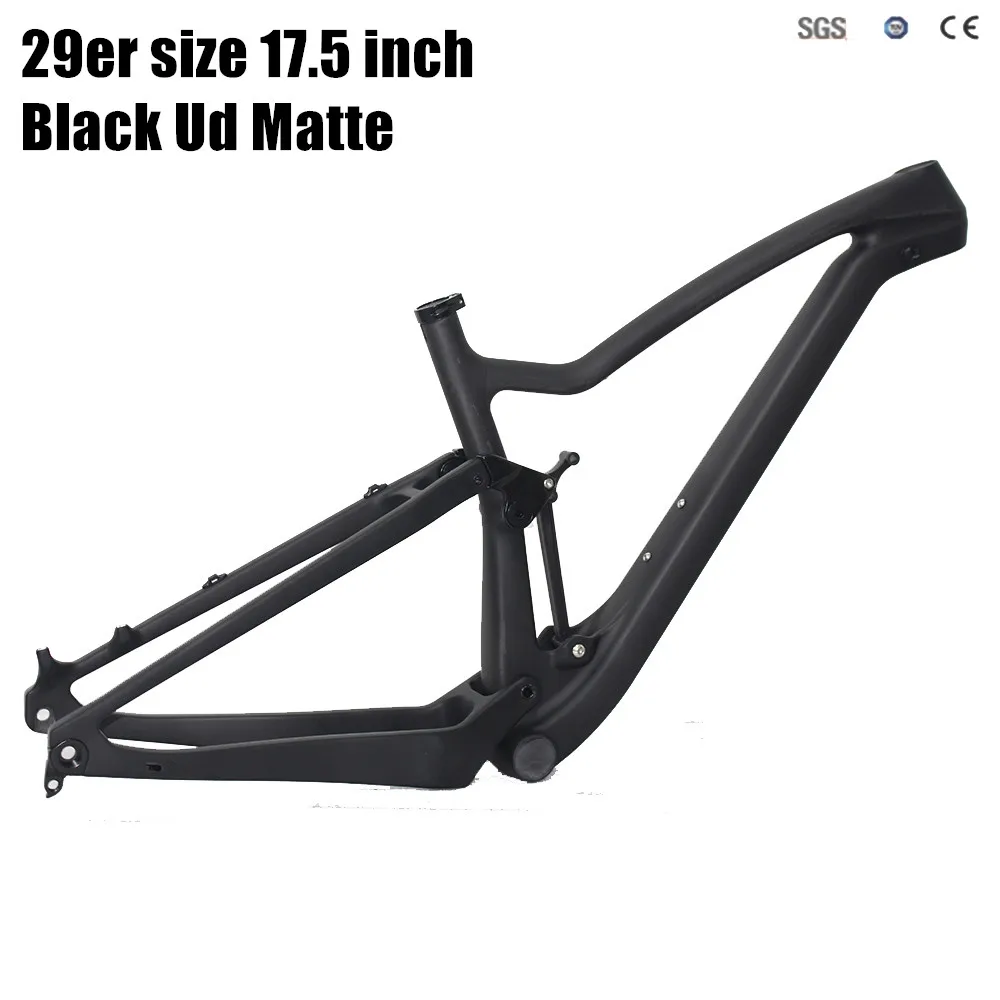 Size 17.5 Black Matt Полная подвеска углеродная 29er Boost горный велосипед fram китайская рама для горного велосипеда высокое качество 29er MTB - Цвет: Size 17.5 Black Matt
