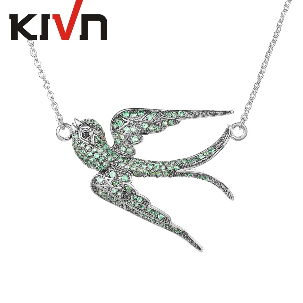 Ожерелье женское с кубическим цирконием в форме Ласточки | Украшения и