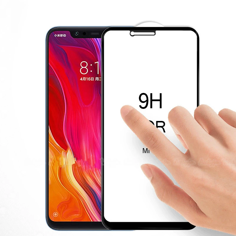 5D закругленный край Полное покрытие закаленное стекло Защита экрана для Xiaomi Mi 8