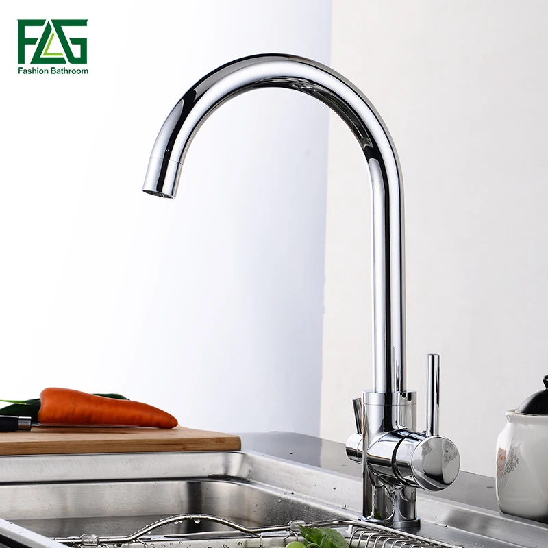 

FLG Solid Brass Chrome Water Kitchen Faucets Mixer Double Function Drinking Water Filter Faucet Kitchen Tap Mixer 571-33C