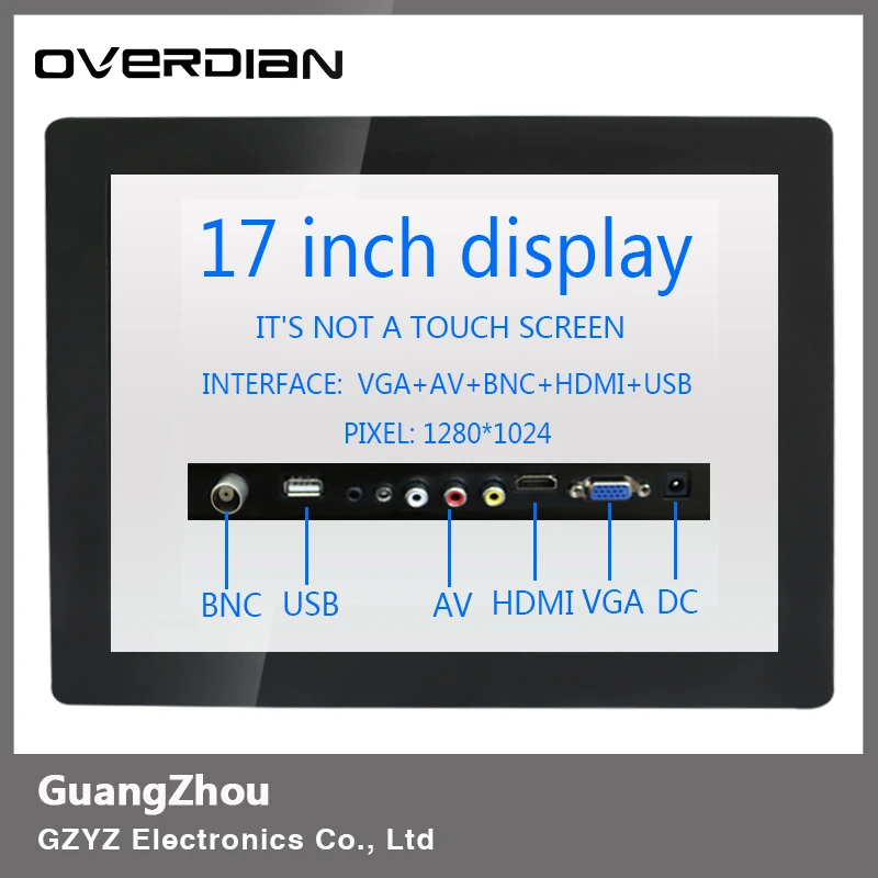 17 дюймов/17 дюймов разъем VGA/HDMI/BNC/AV/USB ЖК монитор с железной Оболочкой/дисплей