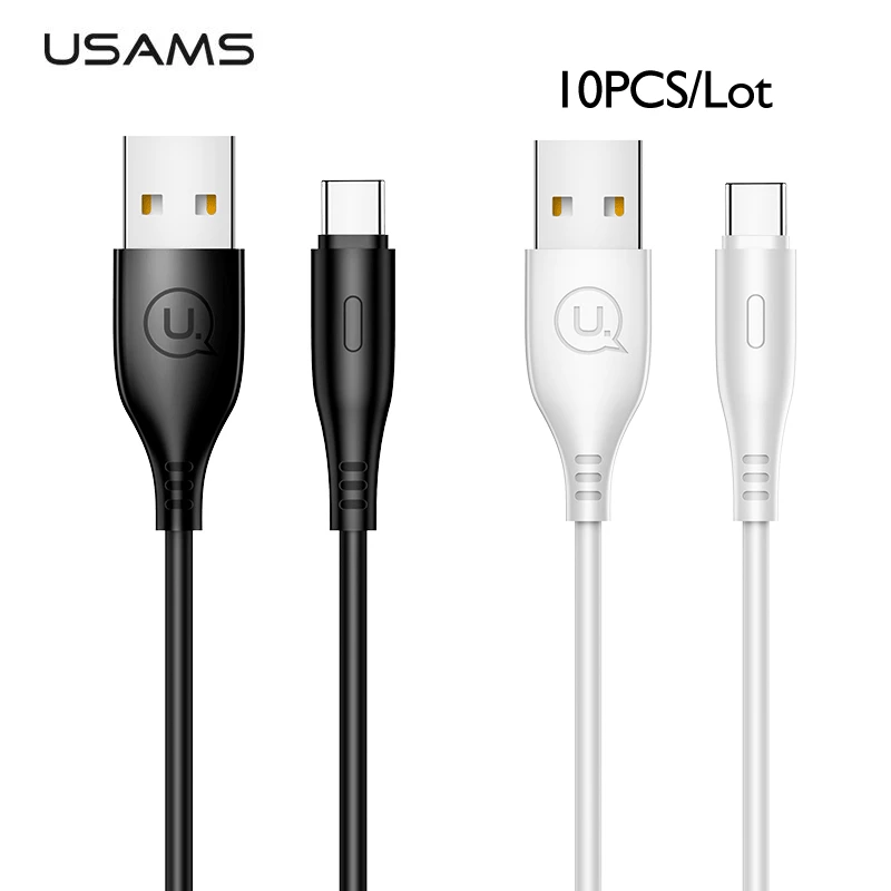 10 шт./лот USAMS USB Type C кабель для Samsung Быстрая зарядка мобильный телефон кабели Xiaomi