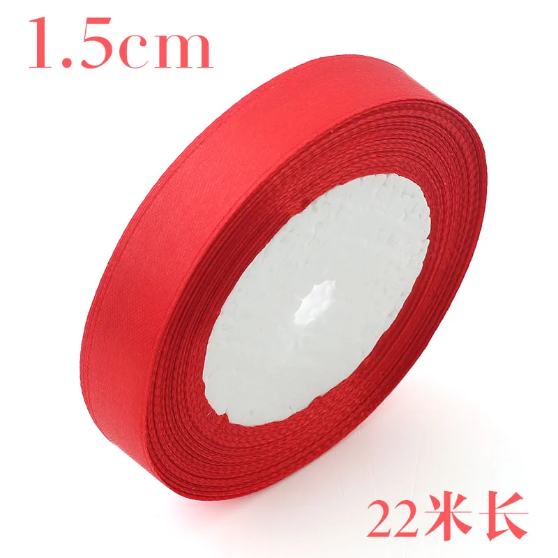 Red 15mm Заказ 9 шт Размер Красная атласная лента может случайным образом выбрать для Свадебная подарочная упаковка День Рождения украшения для подарков красные ленты - Цвет: Red 15mm