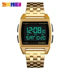 Часы наручные SKMEI Мужские Цифровые, квадратные модные многофункциональные электронные, с браслетом из нержавеющей стали, 1368