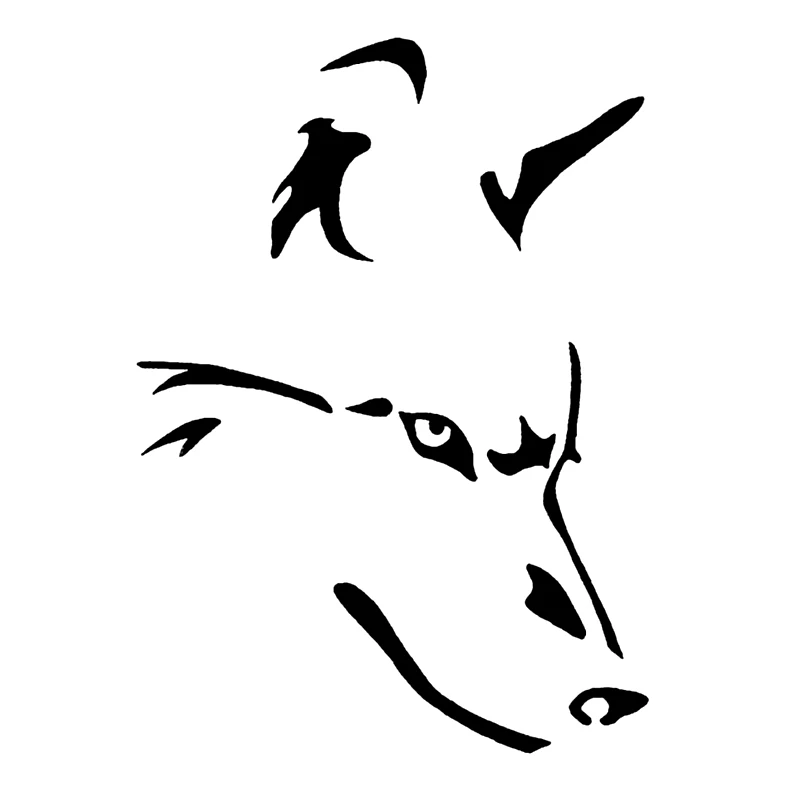 Простые виниловые наклейки для автомобиля Wolf Brief Strokes