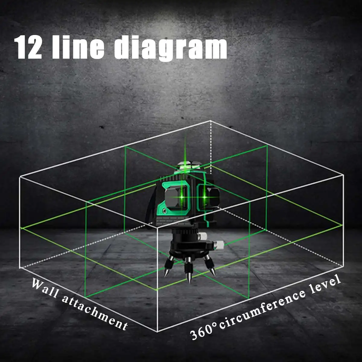 12 Line 360 горизонтальный вертикальный Крест 3D зеленый светильник лазерный уровень самонивелирующийся супер мощный лазерный луч с подставкой для штатива