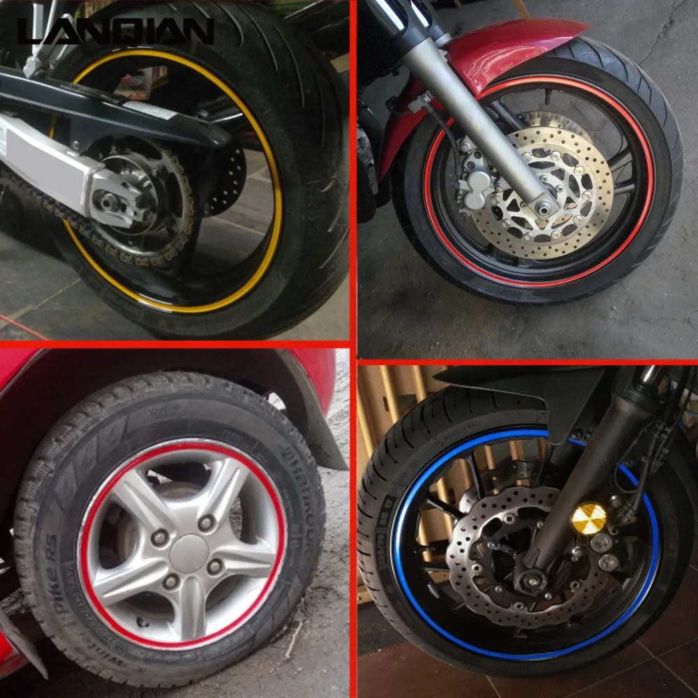 

Hot Motorcycle Wheel Sticker Reflective Decals Rim Tape Car/bicycle For Triumph 675 STREET TRIPLE AMERICA T100 T120 Z750 CBR MT