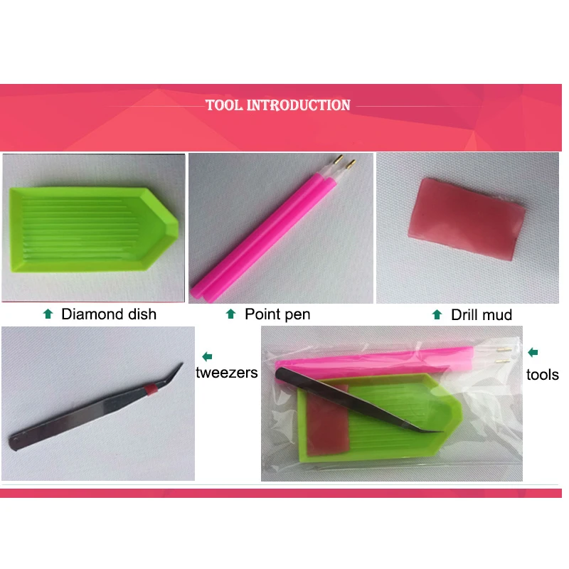 Набор для алмазной вышивки Алмазная мозаика с блестящими красными цветами на