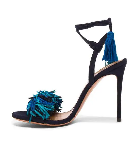 Кисточки ручной работы женские босоножки Летние сандалии-гладиаторы из